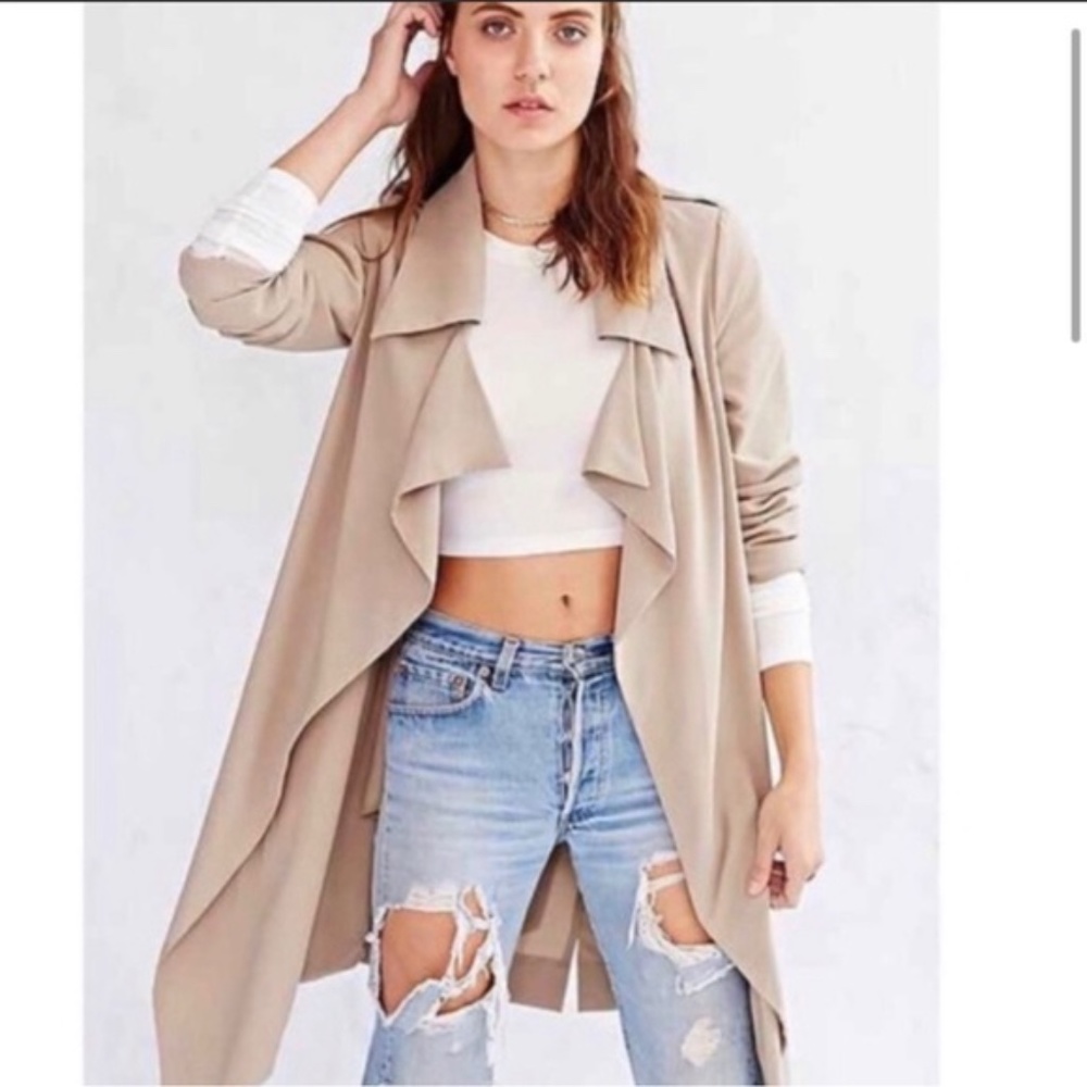 UNIF UO Tan Lightweight Open Front Trench Coat S